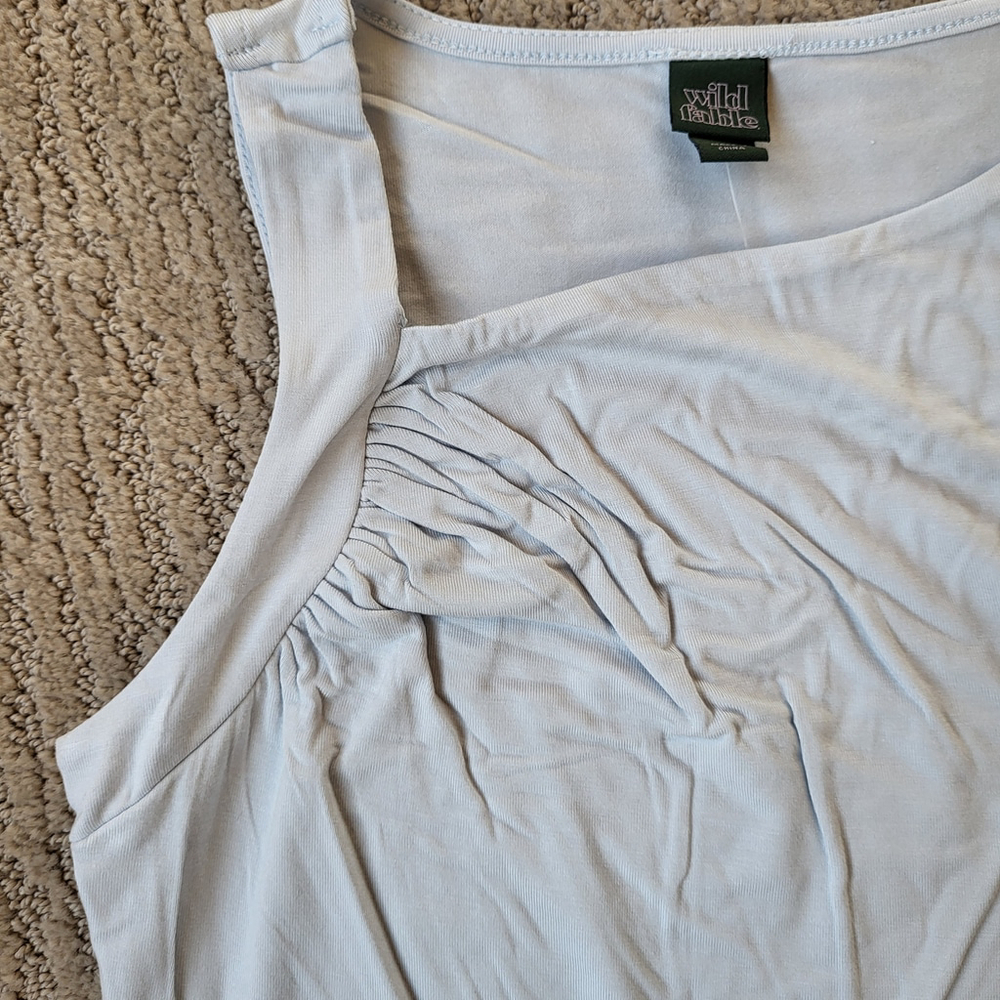 Women’s Asymmetrical Neck Tank Top – Wild Fable – Light Blue – Size XS – NWT - Picture 5 of 9
